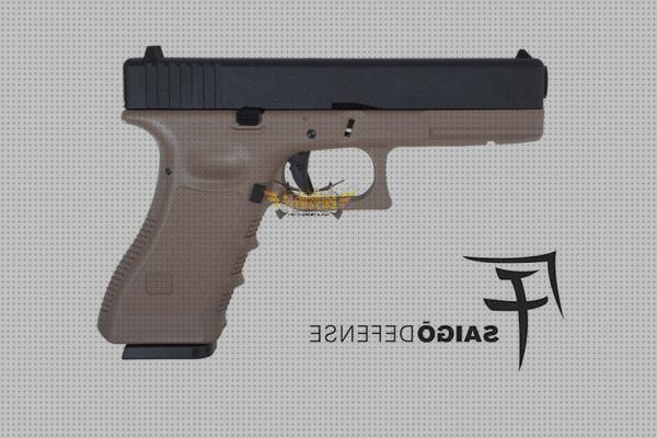 Review de pistola airsoft g 17 saigo blowback metal slide 6mm tan
